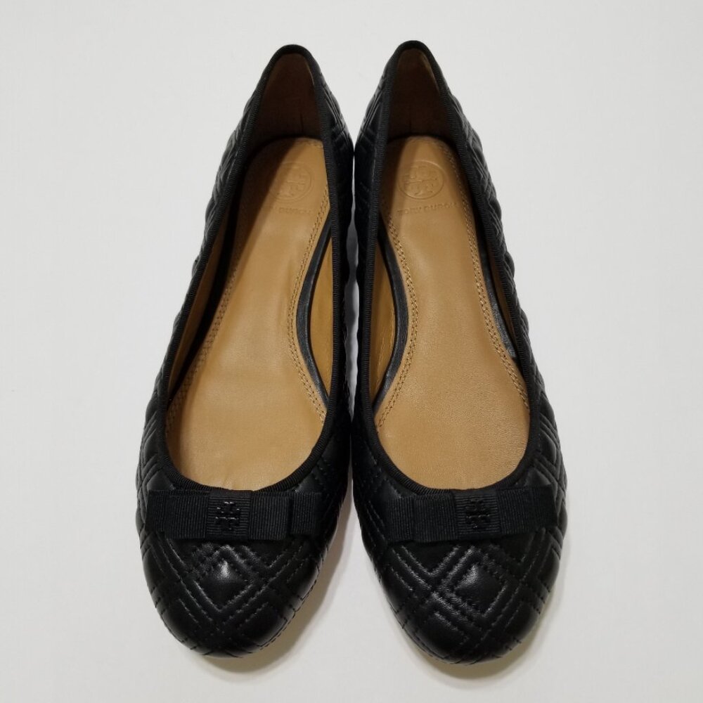 NIB Tory Burch Marion Quilted Leather Ballet Flat in Perfect Black Size 7, 7.5 - Picture 5 of 16